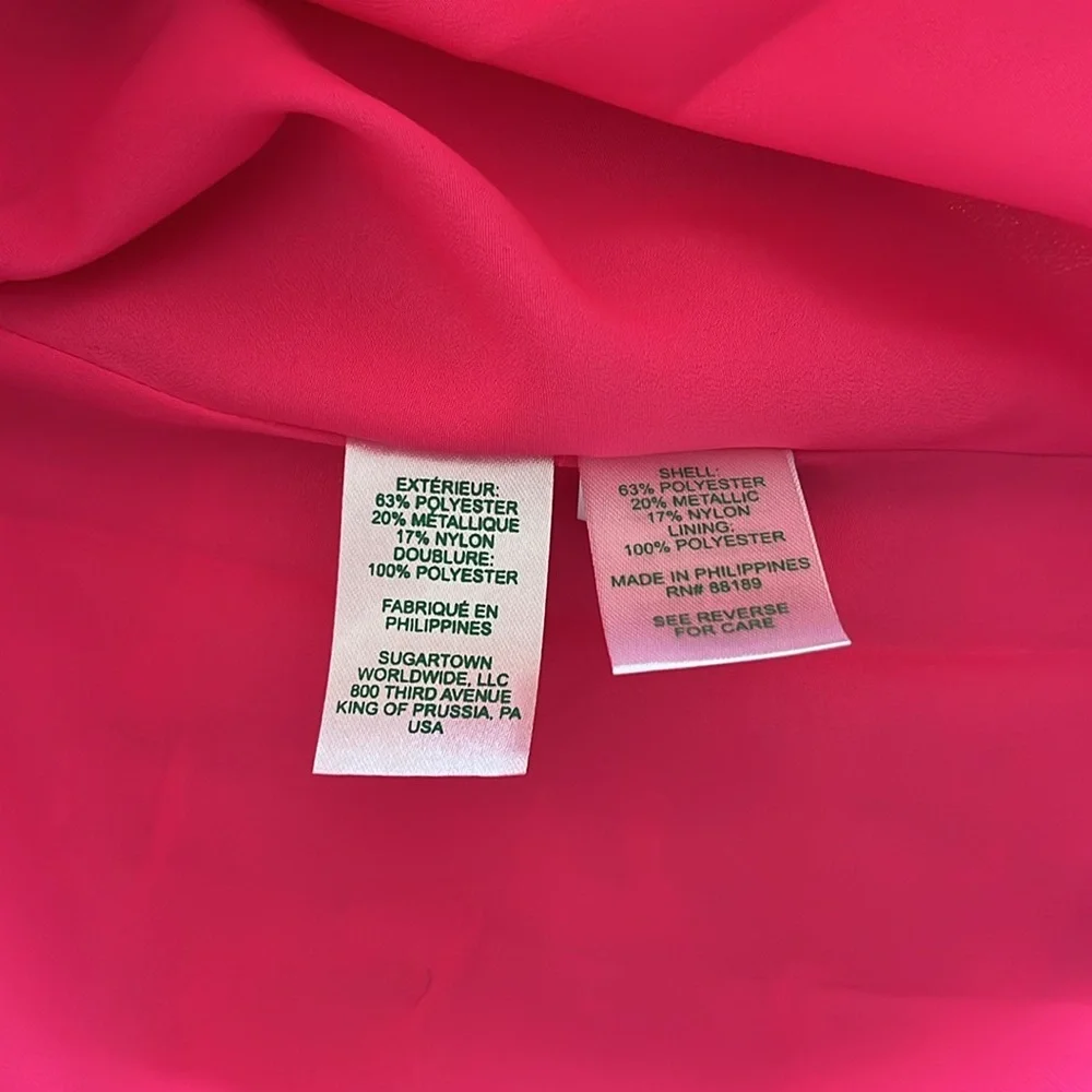 NWT Lilly Pulitzer Pratt Puff sleeve pink gold brocade top Sz XS SM - Picture 11 of 13